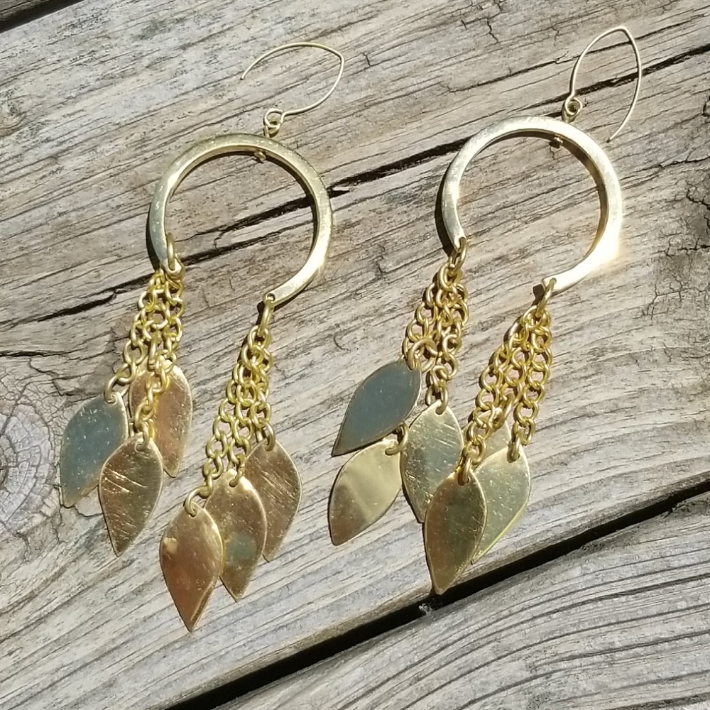 BISJOUX Wind chimes feather chandelier earrings